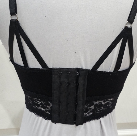 Vintage Hot Topic Goth Morbid Threads Black Lace Strappy Lingerie Bra Bustier S - Picture 7 of 13